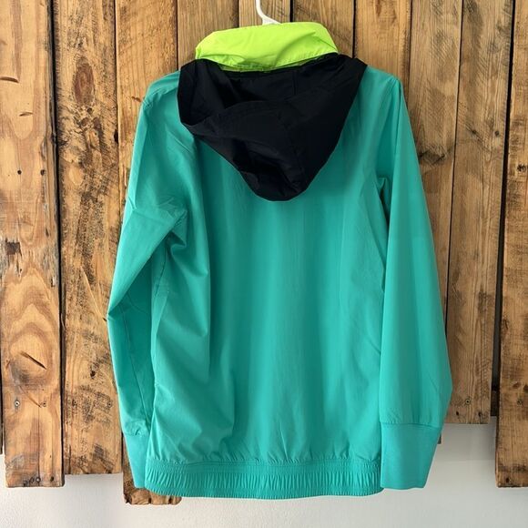 Under Armour Womens Off-Pitch Anorak 2.0 Jacket Hoodie Turquoise Lime Green Sz M - Picture 9 of 15